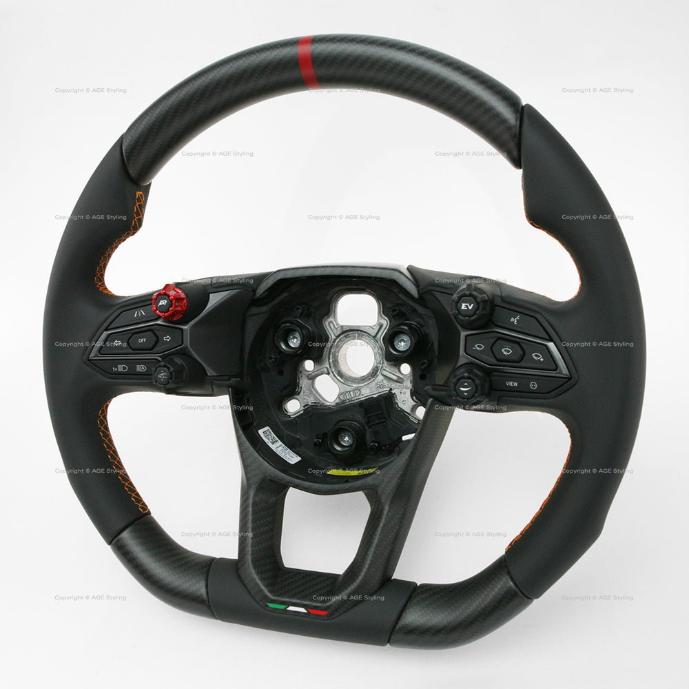 Lamborghini Revuelto Full Carbon Fiber Leather Steering Wheel # 47B‑419‑091‑K‑QG8