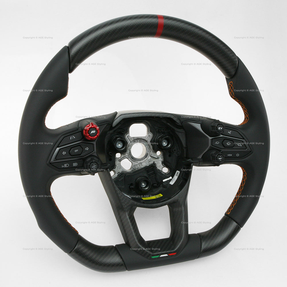 Lamborghini Revuelto Full Carbon Fiber Leather Steering Wheel # 47B‑419‑091‑K‑QG8