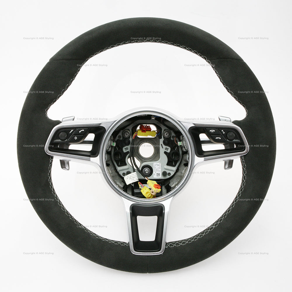 16-19 Porsche Macan Suede Alcantara PDK Steering Wheel # 95B-419-091-T-2W0, 95B 419 091 T 2W0, 95B419091T2W0