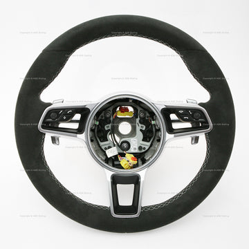 16-19 Porsche Macan Suede Alcantara PDK Steering Wheel # 95B-419-091-T-2W0, 95B 419 091 T 2W0, 95B419091T2W0