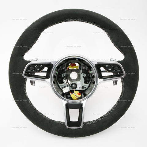 16-19 Porsche Macan Suede Alcantara PDK Steering Wheel # 95B-419-091-T-2W0