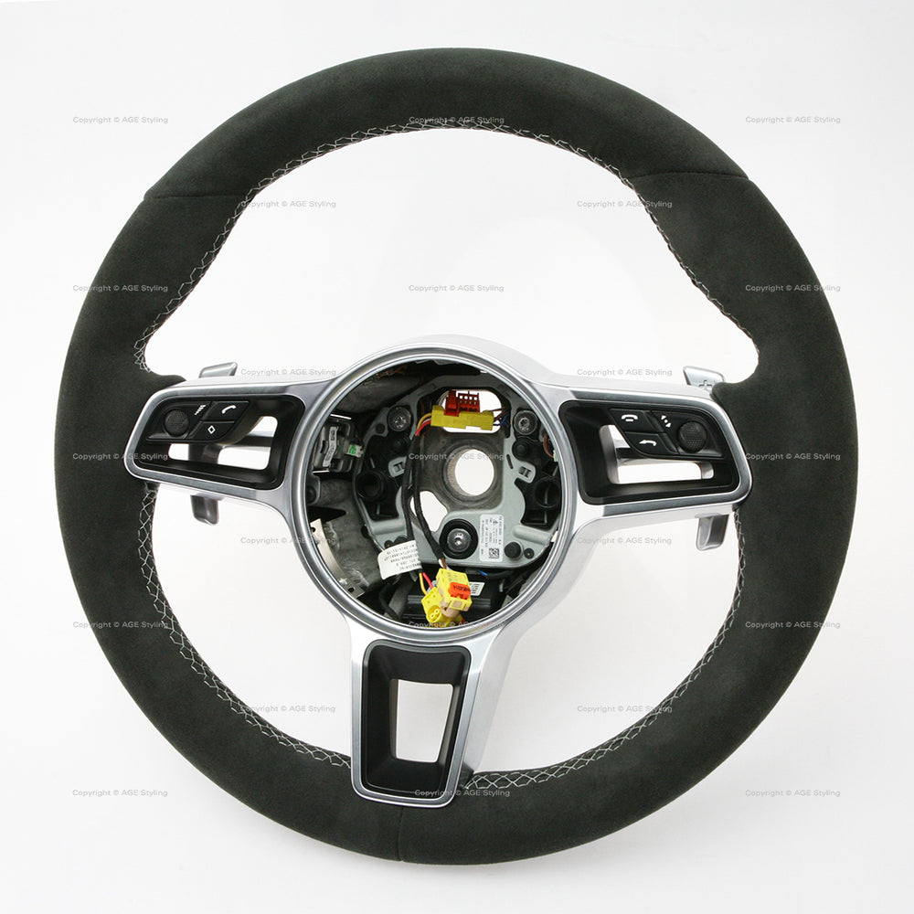 16-19 Porsche Macan Suede Alcantara PDK Steering Wheel # 95B-419-091-T-2W0