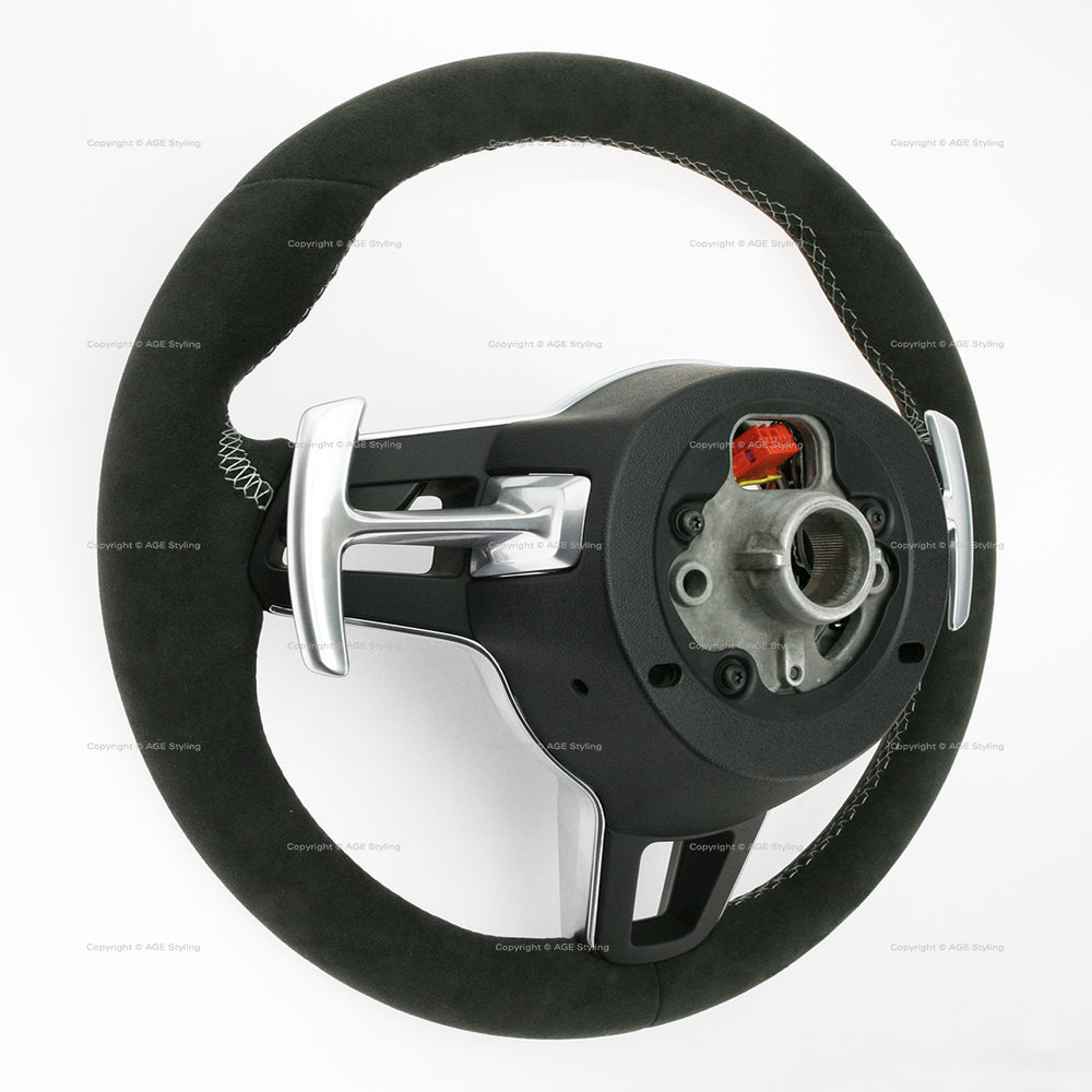 16-19 Porsche Macan Suede Alcantara PDK Steering Wheel # 95B-419-091-T-2W0
