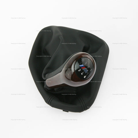 BMW M5 E39 Gear Shift Knob Illuminated Wood Leather 6-speed Manual # 25-11-2-282-204