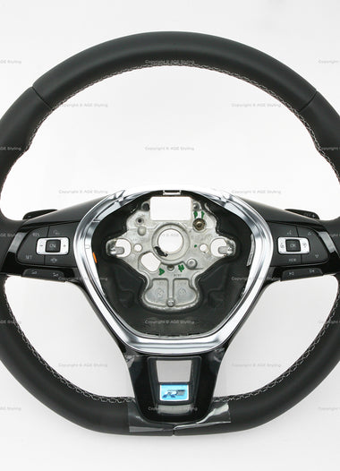 Volkswagen Arteon black Leather Steering Wheel with Adaptive Cruise without Heated Rim # 3G8-419-091-K-CPU, 3G8 419 091 K CPU, 3G8419091KCPU