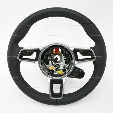 17-24 Porsche Cayman 718 Boxster 911 Steering Wheel with Chrono Multimedia Controls & Heated Rim # 9P1-419-091-LN-A34, 9P1 419 091 LN A34, 9P1419091LNA34
