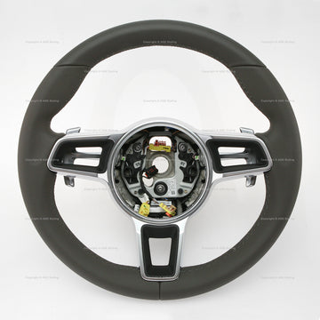 17-26 Porsche Boxster 718 Cayman 911 PDK Steering Wheel Agate Grey # 9P1-419-091-FG-OE5, 9P1 419 091 FG OE5, 9P1419091FGOE5