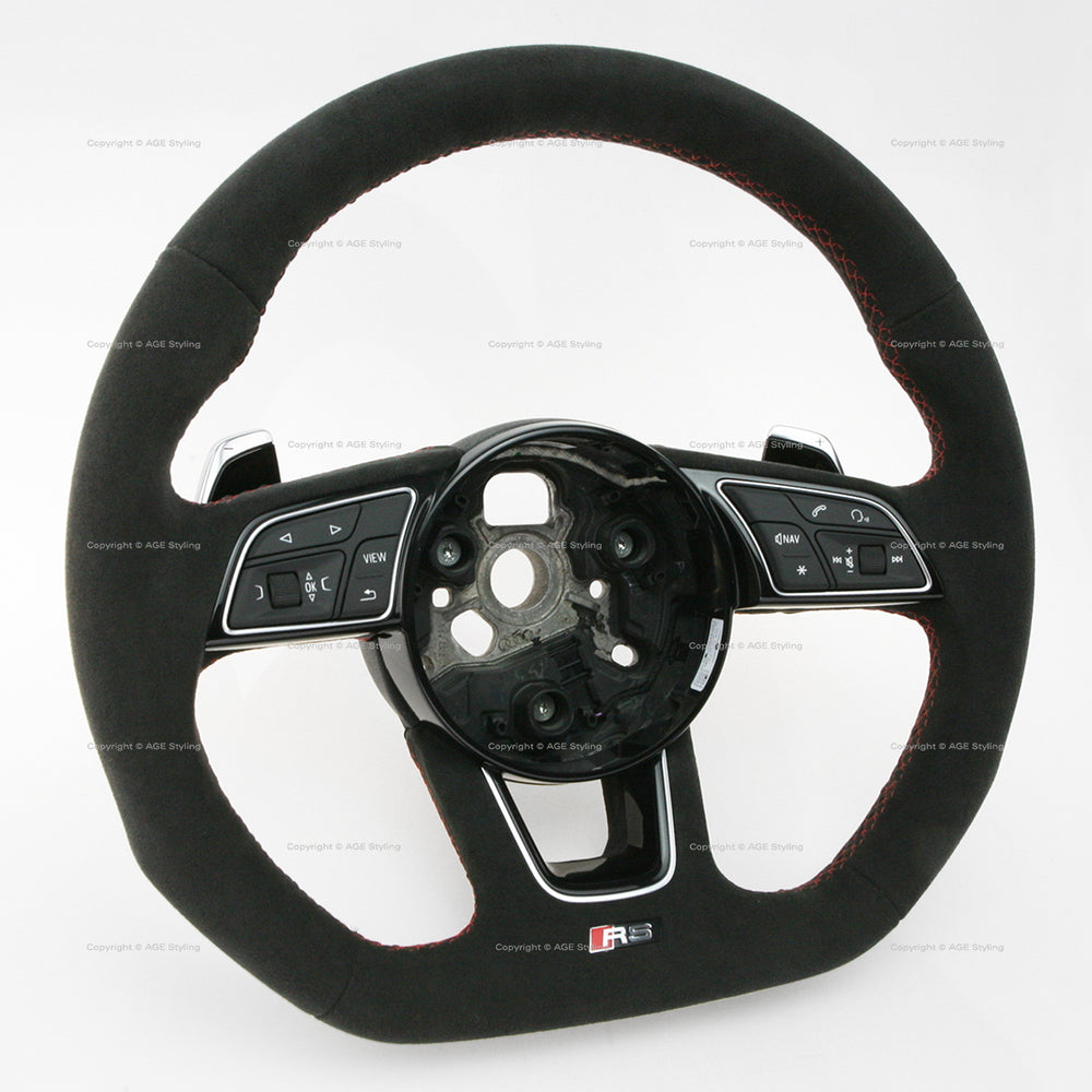 19-21 Audi RS5 Flat Bottom Suede Steering Wheel # 8W0-419-091-EF-NTW