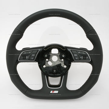 17-24 Audi A3 A4 A5 S3 S54 S5 S-Line Flat Bottom Steering Wheel with Multimedia Controls & Gear Shift Paddles # 8W0-419-091-DH-JAH, 8W0.419.091.DH.JAH, 8W0419091DHJAH, 81A-419-091-AD-JAH, 81A.419.091.AD.JAH, 81A419091ADJAH, 8W0-419-091-AF-JAH, 8W0.419.091.AF.JAH, 8W0419091AFJAH