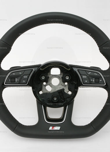 17-24 Audi A3 A4 A5 S3 S54 S5 S-Line Flat Bottom Steering Wheel with Multimedia Controls & Gear Shift Paddles # 8W0-419-091-DH-JAH, 8W0.419.091.DH.JAH, 8W0419091DHJAH, 81A-419-091-AD-JAH, 81A.419.091.AD.JAH, 81A419091ADJAH, 8W0-419-091-AF-JAH, 8W0.419.091.AF.JAH, 8W0419091AFJAH