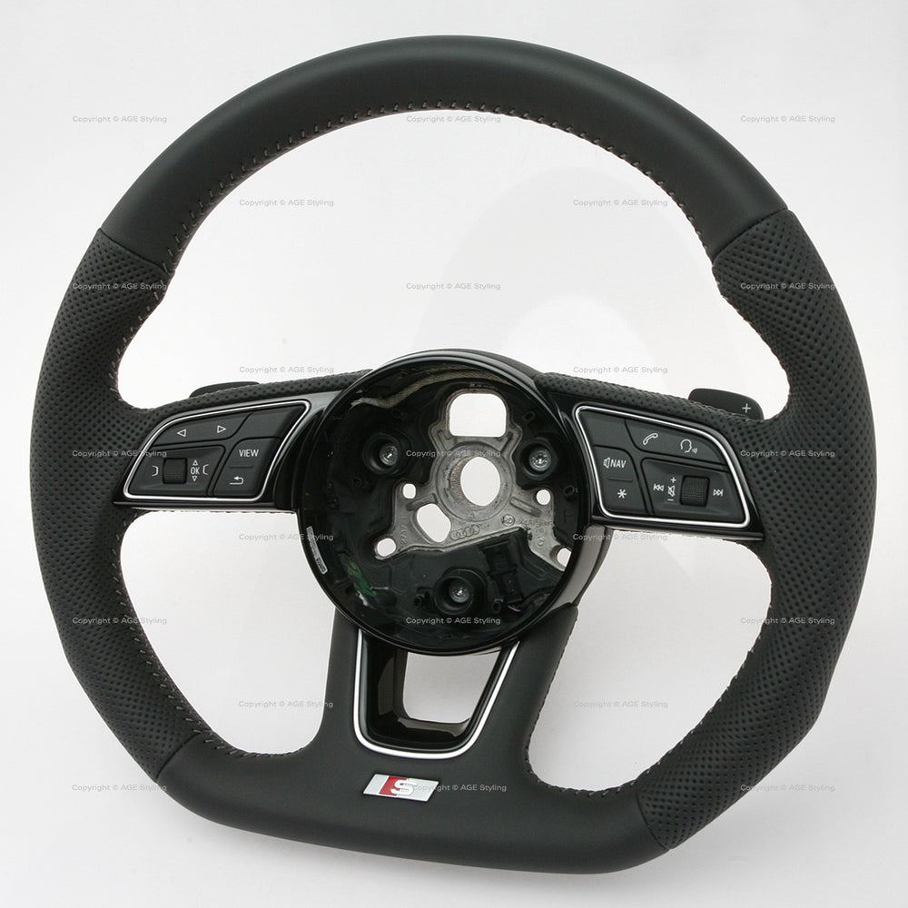17-24 Audi A3 A4 A5 S3 S54 S5 S-Line Flat Bottom Steering Wheel # 8W0-419-091-DH-JAH