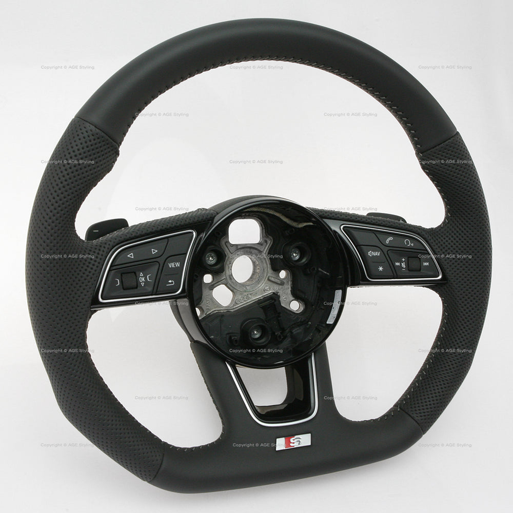 17-24 Audi A3 A4 A5 S3 S54 S5 S-Line Flat Bottom Steering Wheel # 8W0-419-091-DH-JAH