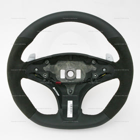 08-11 Mercedes-Benz C63 AMG flat bottom design alcantara & leather steering wheel featuring extended gear shift paddles # 204-460-29-03-9C08