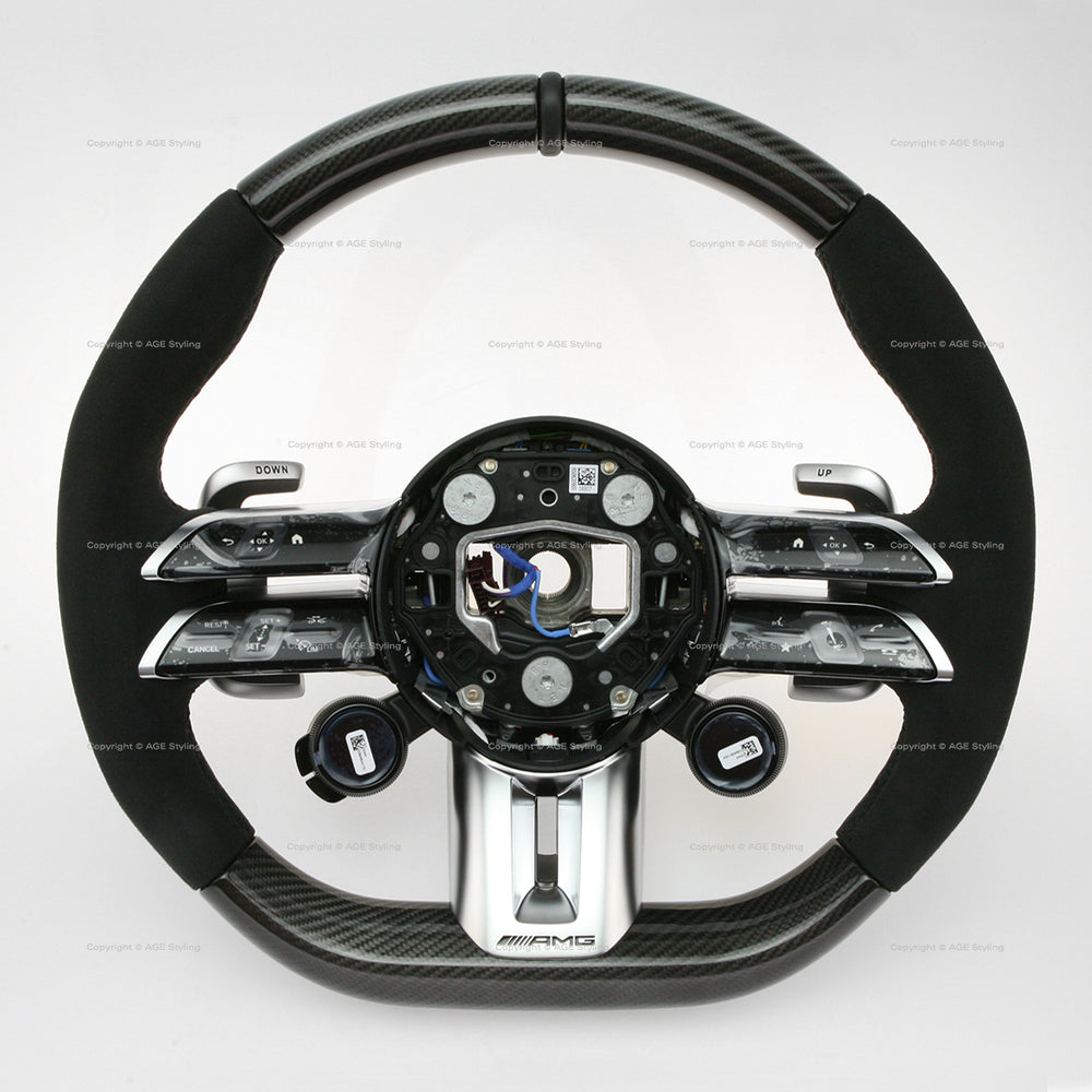 Mercedes-Benz CLE53 GT43 GT63 C43 C63 EQS GLS63 S63 SL66 SL63 G63 Carbon Fiber Alcantara Steering Wheel # 099-460-27-09-9A84, 099 460 27 09 9A84, 09946027099A84