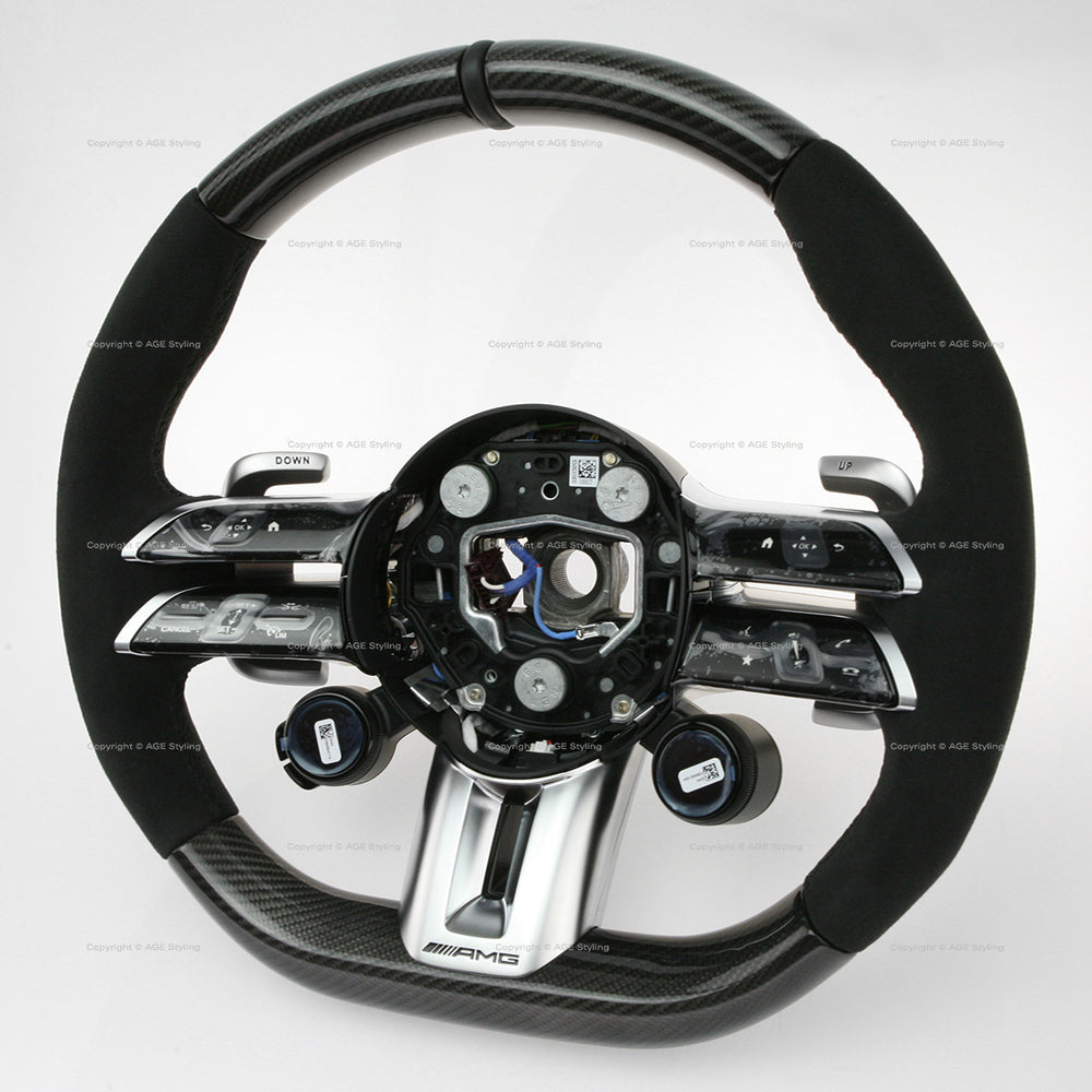 Mercedes-Benz CLE53 GT43 GT63 C43 C63 EQS GLS63 S63 SL66 SL63 G63 Carbon Fiber Alcantara Steering Wheel # 099-460-27-09-9A84