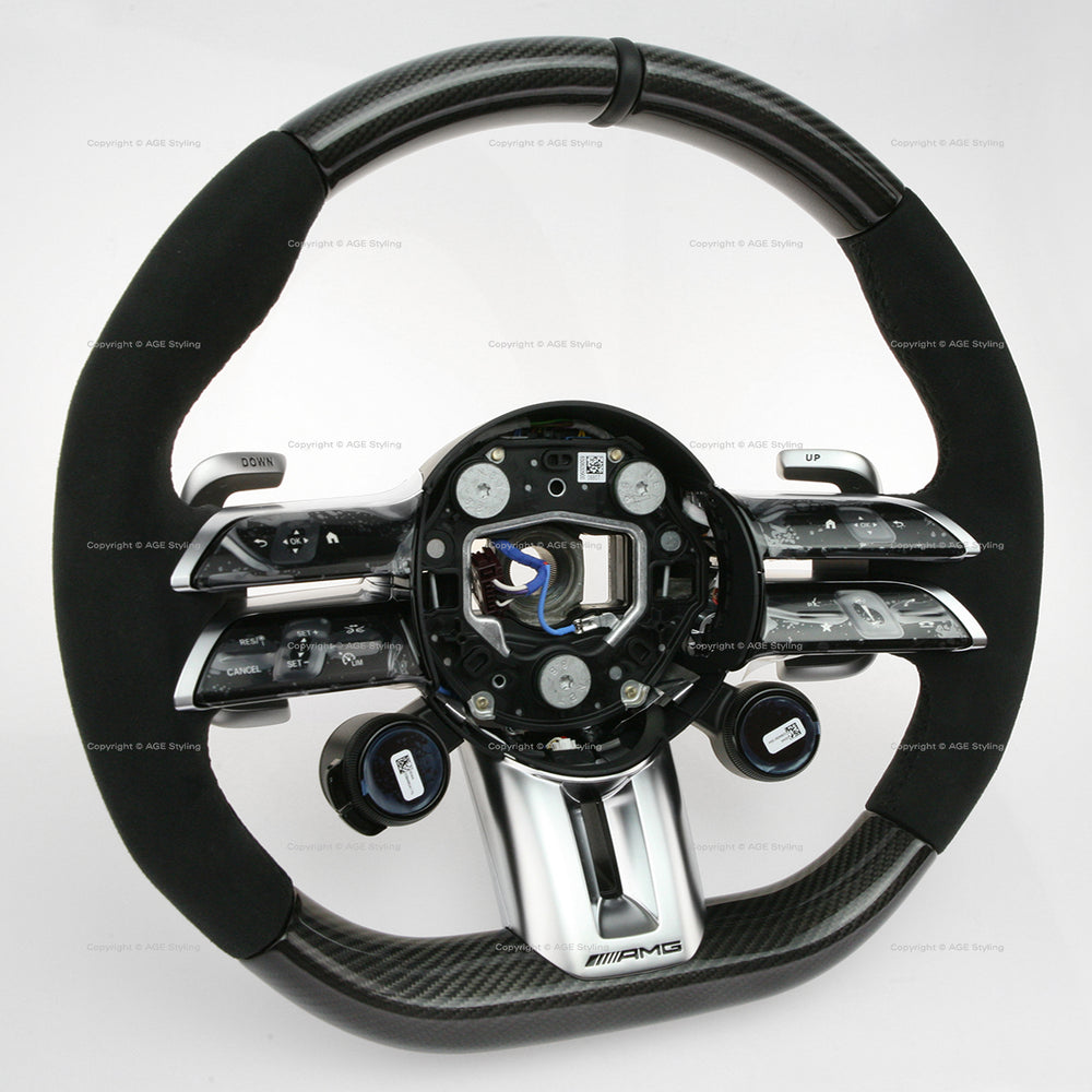 Mercedes-Benz CLE53 GT43 GT63 C43 C63 EQS GLS63 S63 SL66 SL63 G63 Carbon Fiber Alcantara Steering Wheel # 099-460-27-09-9A84