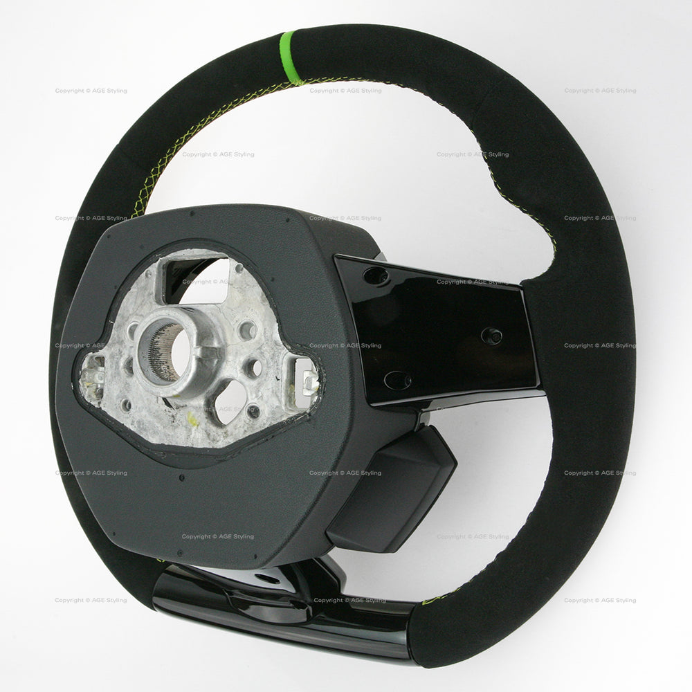 15-24 Lamborghini Huracan STO Black Suede Green Top Steering Wheel # 4T3‑419‑091‑B‑XZ0
