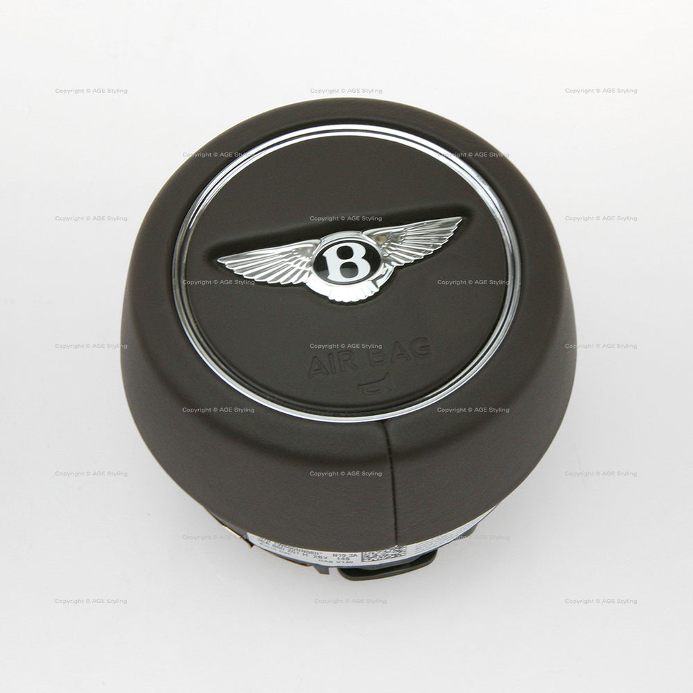 19-26 Bentley Bentayga Continental Flying Spur Driver Airbag Burnt Oak Leather # 36A-880-201-H-2BY, 36A 880 201 H 2BY, 36A880201H2BY