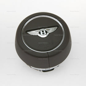 19-26 Bentley Bentayga Continental Flying Spur Driver Airbag Burnt Oak Leather # 36A-880-201-H-2BY, 36A 880 201 H 2BY, 36A880201H2BY
