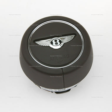 19-26 Bentley Bentayga Continental Flying Spur Driver Airbag Burnt Oak Leather # 36A-880-201-H-2BY, 36A 880 201 H 2BY, 36A880201H2BY