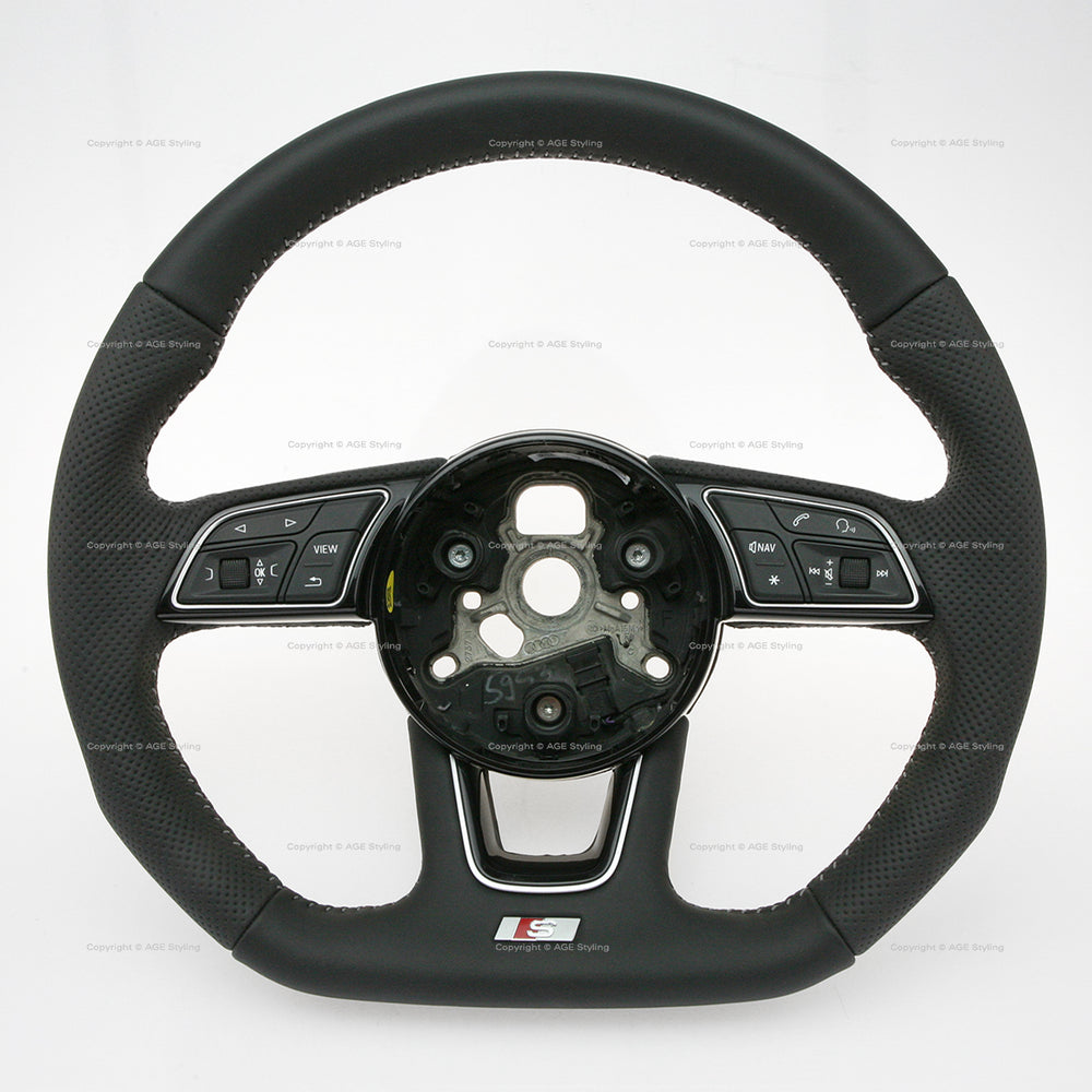 17-20 Audi A3 A4 A5 S3 S4 S5 S-Line Flat Bottom Steering Wheel # 8W0-419-091-AE-JAH