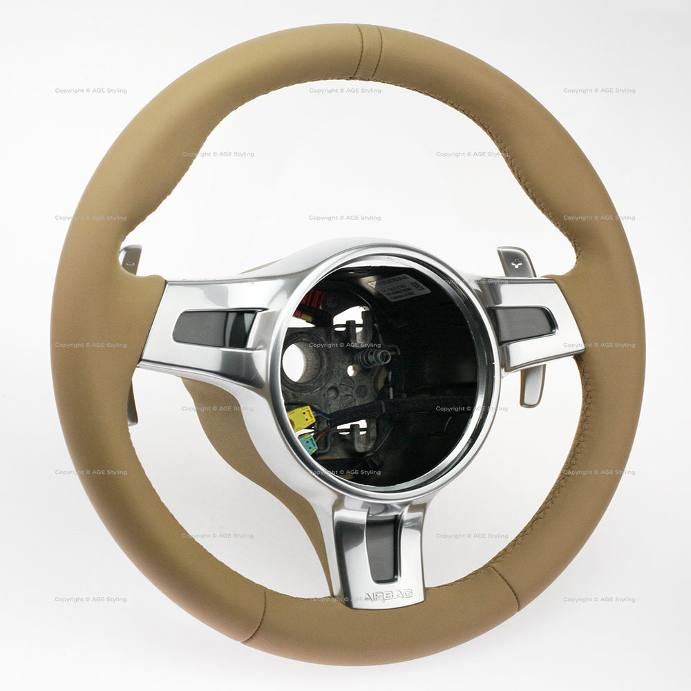 10-16 Porsche Panamera PDK Chrono Steering Wheel Luxor Leather # 970-347-803-33-9J9