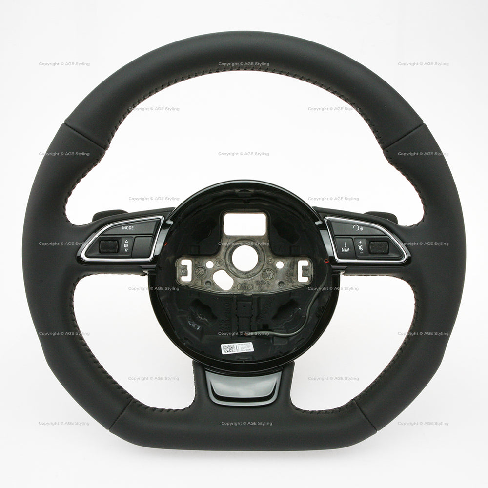 13-17 Audi A4 A5 Q5 Flat Bottom Steering Wheel w DSG Paddles # 8K0-419-091-CF-INU, 8K0419091CFINU, 8K0.419.091.CF.INU, 8K0-419-091-EE-INU, 8K0419091EEINU, 8K0.419.091.EE.INU