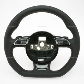 13-17 Audi A4 A5 Q5 Flat Bottom Steering Wheel w DSG Paddles # 8K0-419-091-CF-INU, 8K0419091CFINU, 8K0.419.091.CF.INU, 8K0-419-091-EE-INU, 8K0419091EEINU, 8K0.419.091.EE.INU