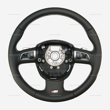 10-12 Audi S5 DSG Multimedia Steering Wheel with Gray Stitching # 8F0-419-091-A-XXJ, 8F0 419 091 A XXJ, 8F0419091AXXJ