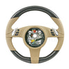 10-16 Porsche Cayenne Panamera Carbon Fiber Steering Wheel Luxor Beige Leather # 7PP-419-091-CM-9J9