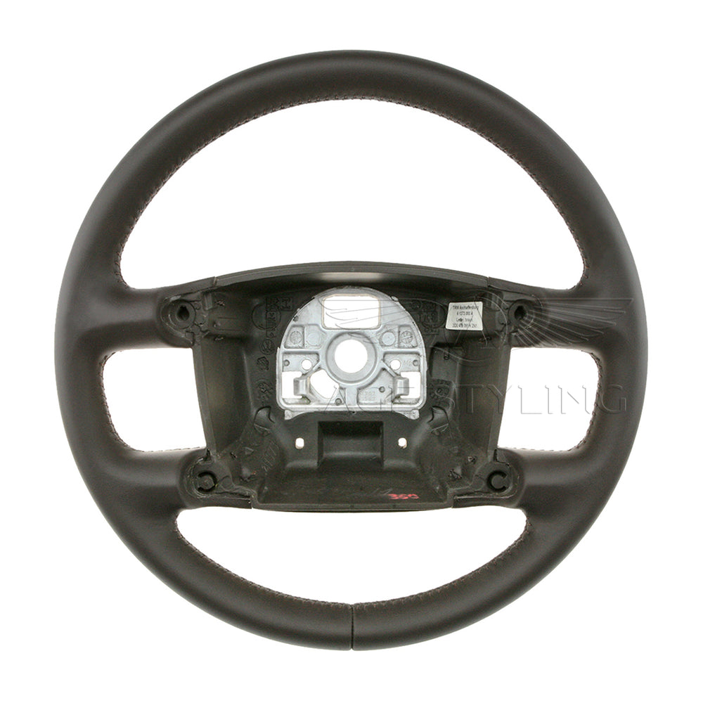 04-10 VW Touareg Phaeton Brown Leather Steering Wheel # 3D0-419-091-S-2N11