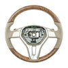 13-14 Mercedes-Benz CLS350 CLS550 Poplar Wood Beige Leather Steering Wheel # 218-460-07-03-8P64