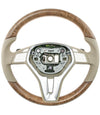 13-14 Mercedes-Benz CLS350 CLS550 Poplar Wood Beige Leather Steering Wheel # 218-460-07-03-8P64