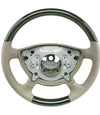 03-07 Mercedes-Benz E320 E550 E63 Birdseye Maple Wood Stone Gray Leather Steering Wheel # 211-460-05-03-8J09