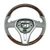 12-13 Mercedes-Benz E350 E400 Coupe Walnut Wood Gray leather Steering Wheel # 218-460-41-03-7K53
