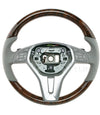 12-13 Mercedes-Benz E350 E400 Coupe Walnut Wood Gray leather Steering Wheel # 218-460-41-03-7K53