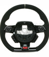 15-23 Lamborghini Huracan STO Black Suede Gray Top Steering Wheel # 4T0-419-091-BX