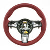17-19 Porsche 911 Cayman Boxster GT Steering Wheel Bordeaux Red  Leather # 9P1-419-091-FH-OG6